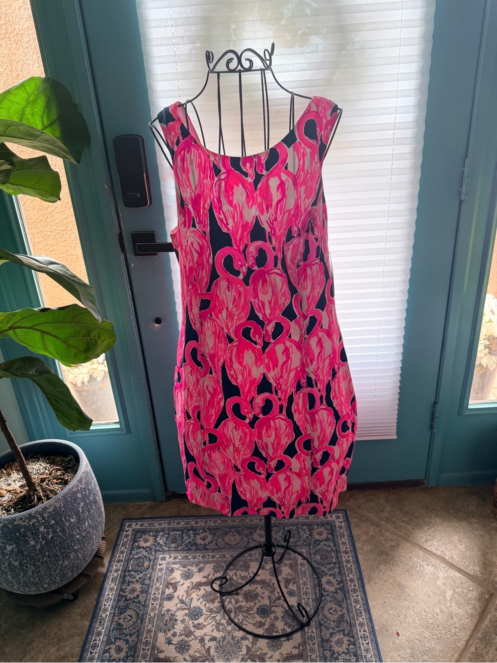 Lilly Pulitzer Navy and Hot Pink Floral Shift Dress